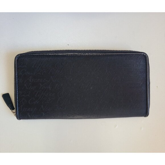 Tiffany & Co. New York Black Zip Canvas Wallet Made in Italy - Picture 1 of 8